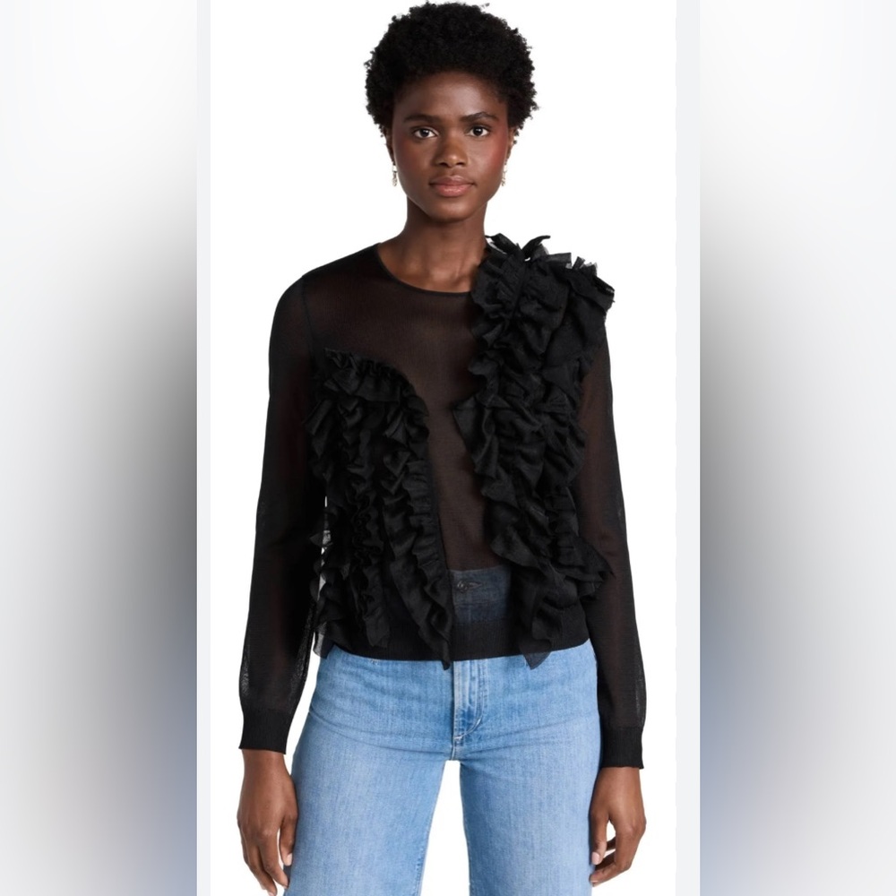 SoldddUlla Johnson Theodora pullover top in Noir small - Picture 1 of 8
